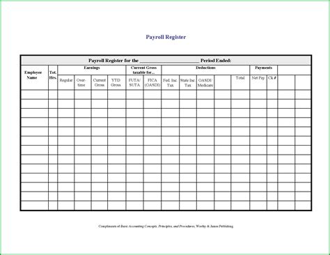 Payroll Register Template Pdf - Template 1 : Resume Examples #djVaebGVJk