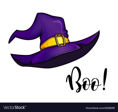 Halloween purple witch hat Royalty Free Vector Image