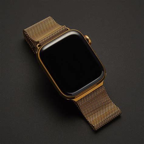 24K Gold Apple Watch Series 5 // With Gold Milanese Loop Band (44 mm ...