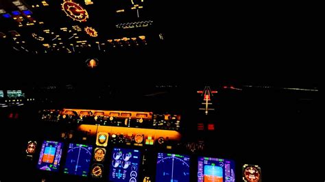 FSX HD boeing 737-600 cockpit night landing - YouTube