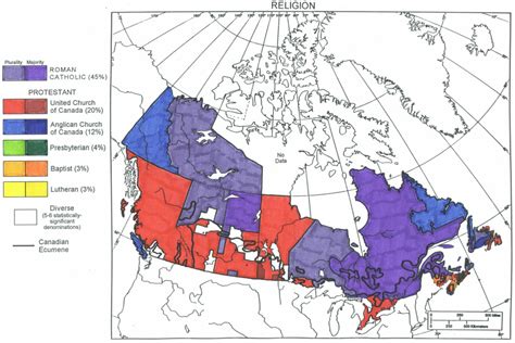 Continuing Counter Reformation: Religious Maps Canada, U.S.A., Central & South America