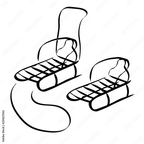 Vector line sketch of stylized sledge Stock Vector | Adobe Stock