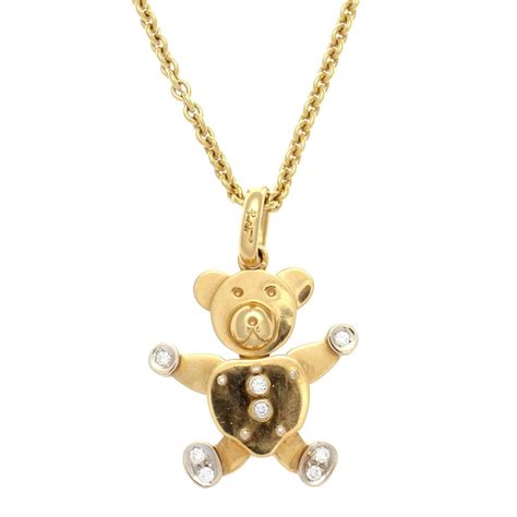 Pomellato Diamond Gold Teddy Bear Necklace For Sale at 1stdibs