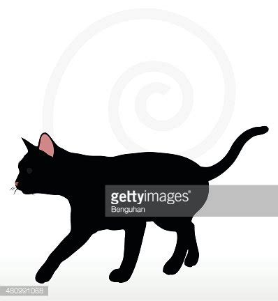 Cat Silhouette In Walking Pose Stock Clipart | Royalty-Free | FreeImages