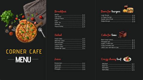 Free Google Slides Restaurant Menu Template PowerPoint