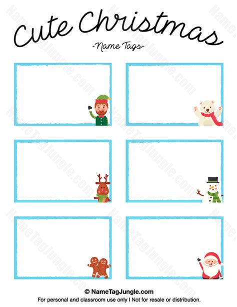 Printable Cute Christmas Name Tags