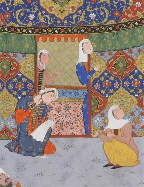 Miniature of a Persian Lady Embroidering