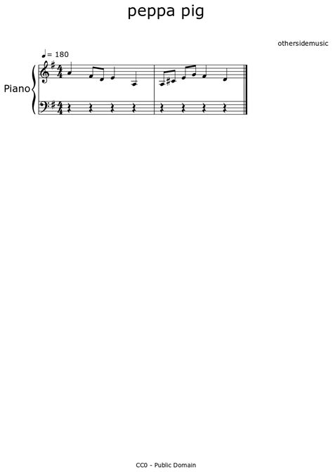 peppa pig - Sheet music for Piano