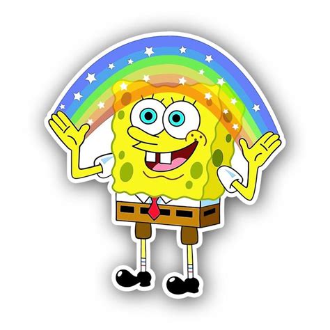 Spongebob Imagination Sticker, Laptop Skateboard Stickers in 2020 | Skateboard stickers, Band ...