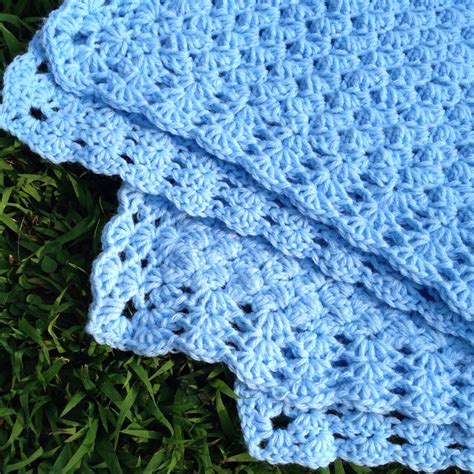 Crochet Baby Blanket Pattern - Afghan Pattern Is Crocheted With Shell Clusters And A Shell ...