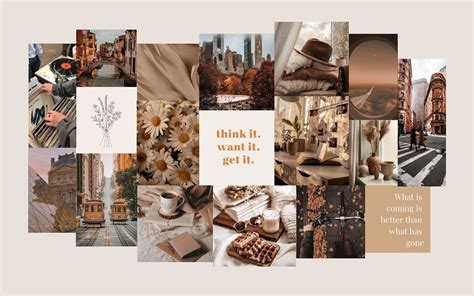 Autumn brown/beige aesthetic collage wallpaper | Fondos de pantalla para portátil, Fondo de ...