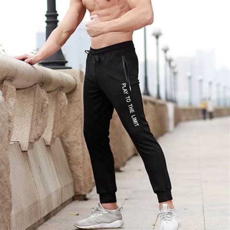 2018 New Running Pants for Men Fitness Sports Gym Sweatpants Training Jogging Exercise Fit ...