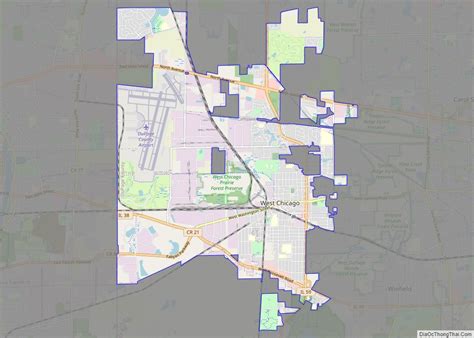 Map of West Chicago city - Thong Thai Real