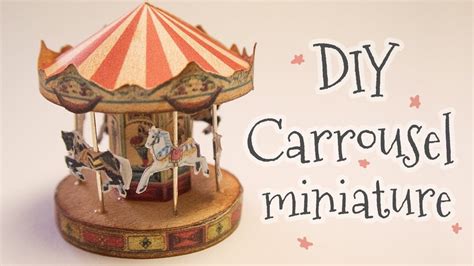 Miniature dollhouse Carousel papercraft (step by step tutorial) | Dollhouse miniature tutorials ...