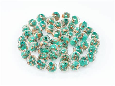 Authentic Murano Glass Loose Beads 50 pcs 8mm Avventurine | Etsy