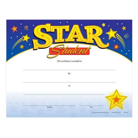 Star Student Gold Foil-Stamped Certificates | Positive Promotions