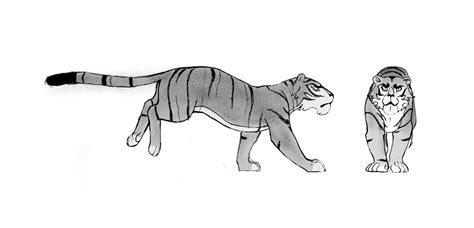Walking Tiger Cartoon Drawing - PeepsBurgh