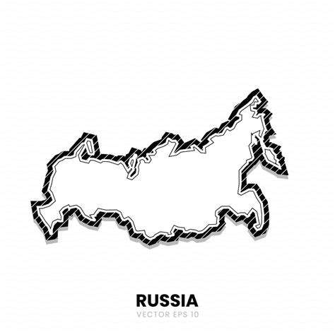 Black And White Map Of Russia And Europe