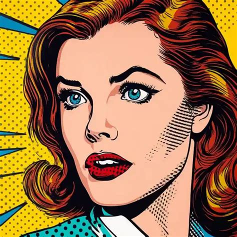 Portrait of a celebrity in the style of Roy Lichtenstein's pop art ...