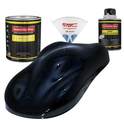 Restoration Shop Dark Midnight Blue Pearl Acrylic Enamel Auto Paint - Complete Quart Paint Kit ...