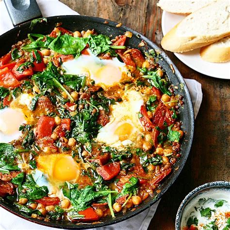 Garbanzo Bean And Chorizo Skillet With Spinach And Eggs by sesu_chops | Quick & Easy Recipe ...