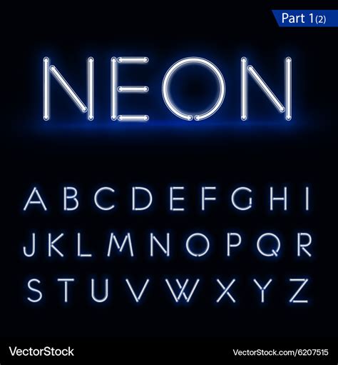 Blue glowing font from a neon tube Royalty Free Vector Image