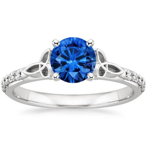 Sapphire Luxe Celtic Love Knot Diamond Ring in 18K White Gold