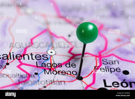 Lagos de Moreno pinned on a map of Mexico Stock Photo - Alamy