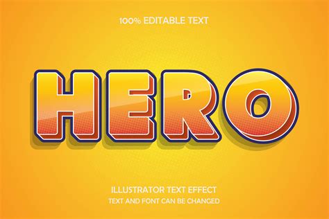 Hero - Text Effect Graphic by 4gladiator.studio44 · Creative Fabrica