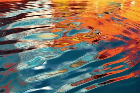 Premium Photo | Colorful Water Reflection with Curves