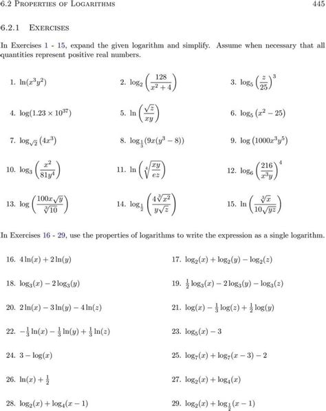 Logarithm Worksheet Algebra 2