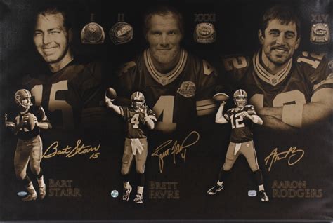 Bart Starr, Brett Favre & Aaron Rodgers Signed Packers "Super Bowl ...