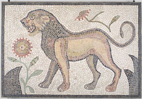 Lion, roman mosaic from Tunisia | Roman mosaic, Mosaic art, Brooklyn museum of art
