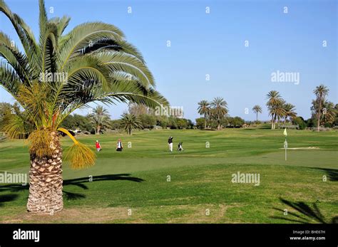 Golfers on El Kantaoui Golf Course fairway, Port El Kantaoui, Sousse Governorate, Tunisia Stock ...