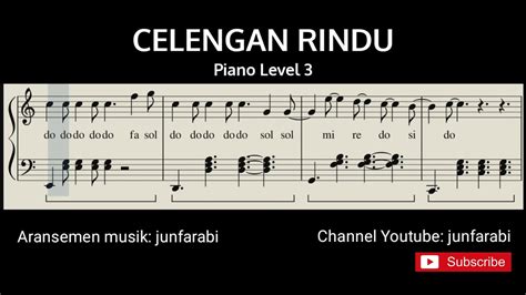 not balok celengan rindu piano tutorial level 3 - YouTube