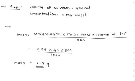 [Solved] What mass of NaOH does it dissolve in water to obtain 500.0ml of... | Course Hero