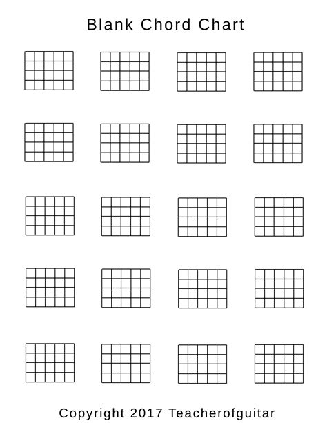 Empty Guitar Chord Chart Printable - Sheet and Chords Collection