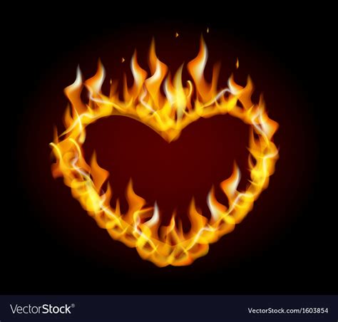 Burning heart Royalty Free Vector Image - VectorStock