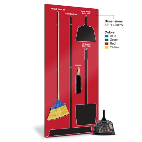 Sweeping Tools Shadow Board - Red - 68x30 Inch - 5S Product