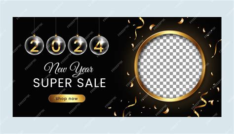 Premium Vector | Realistic new year 2024 horizontal banner template