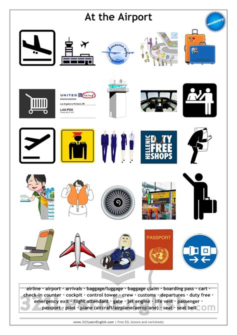 321 Learn English.com: ESL vocabulary: at the airport (Level: B1)