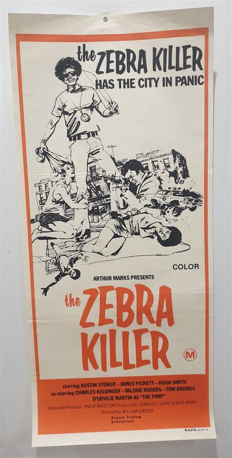 ORIGINAL DAY BILL MOVIE POSTER - ZEBRA KILLER STOKER PICKETT SMITH ...