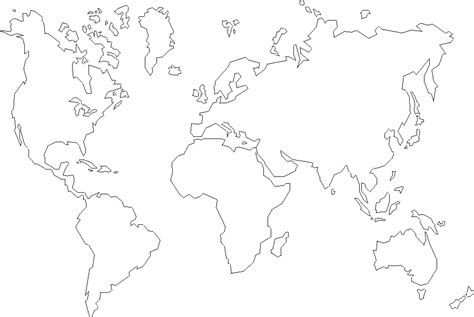 Free Printable World Maps - Outline World Map