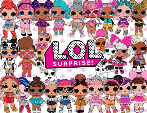 100 Lol Surprise Dolls ClipArt Digital PNG image picture drawing illustration art birthday party ...