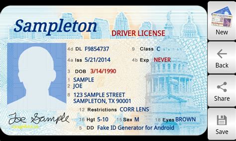 Temp Texas Drivers License Template