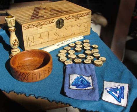 Asatru Blot Basic Ritual Kit with Valknut Design | Etsy | Wooden container, Candle manufacturer ...