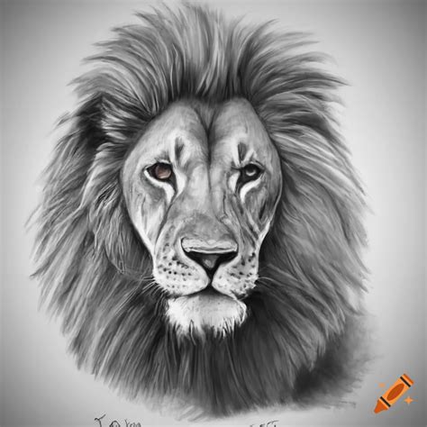 Realistic pencil drawing of a lion on Craiyon