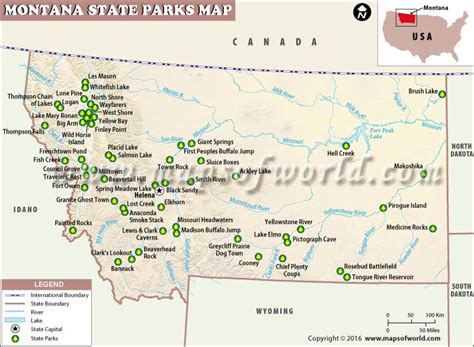 Montana State Parks Map, List of State Parks in Montana