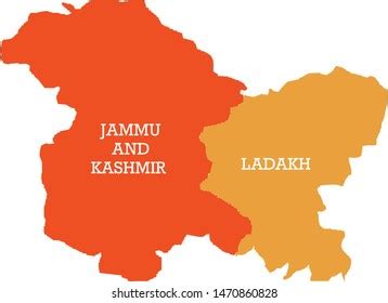 Jammu Kashmir Ladakh Map Union Territories 库存矢量图（免版税）1470860828 ...