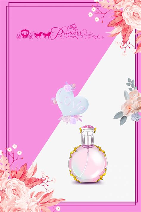 Pink Flowers Fashion Perfume Ad Template Poster Background Material Wallpaper Image For Free ...